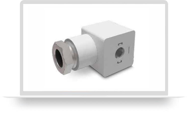 Din43650 connector for solenoid valves